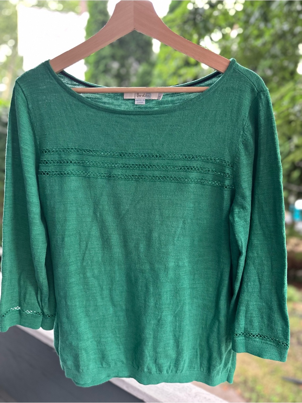 Boden Green Lightweight Knit Boatneck Top